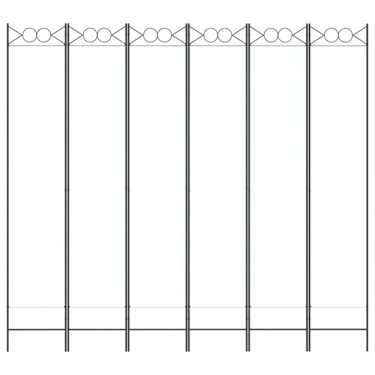 vidaXL Parawan 6-panelowy, biały, 240x220 cm, tkanina