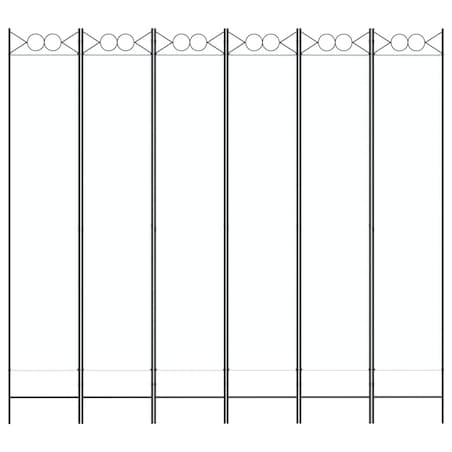 vidaXL Parawan 6-panelowy, biały, 240x220 cm, tkanina
