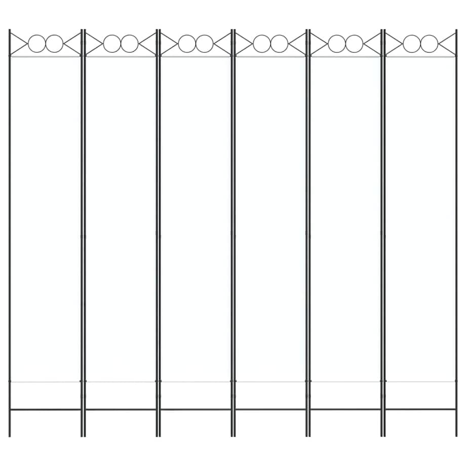 vidaXL Parawan 6-panelowy, biały, 240x220 cm, tkanina