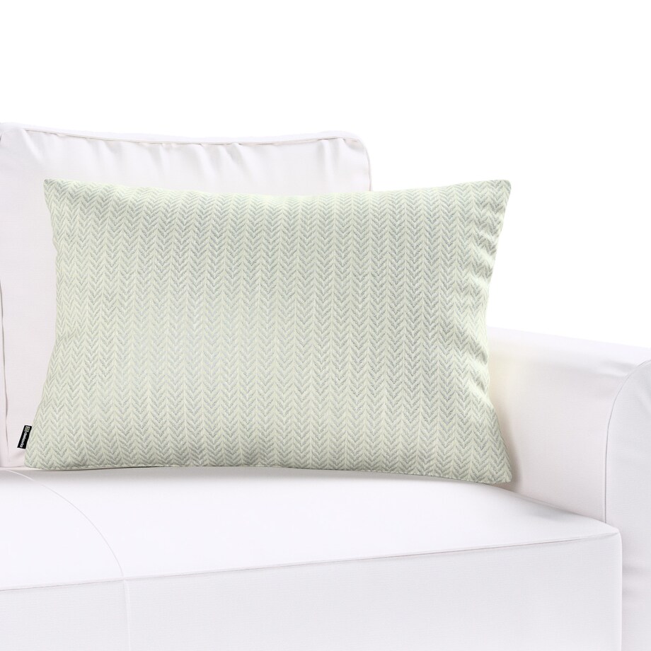 Poszewka Kinga na poduszkę prostokątną 47x28 srebrna jodełka na szarym tle