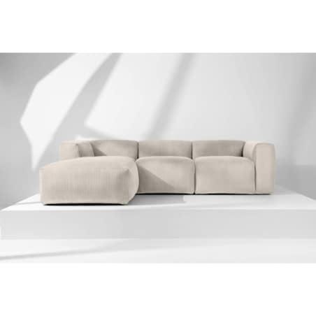 KONSIMO BUFFO Narożnik prawy z niezwykle miękkim i wygodnym siedziskiem, kolor kremowy
