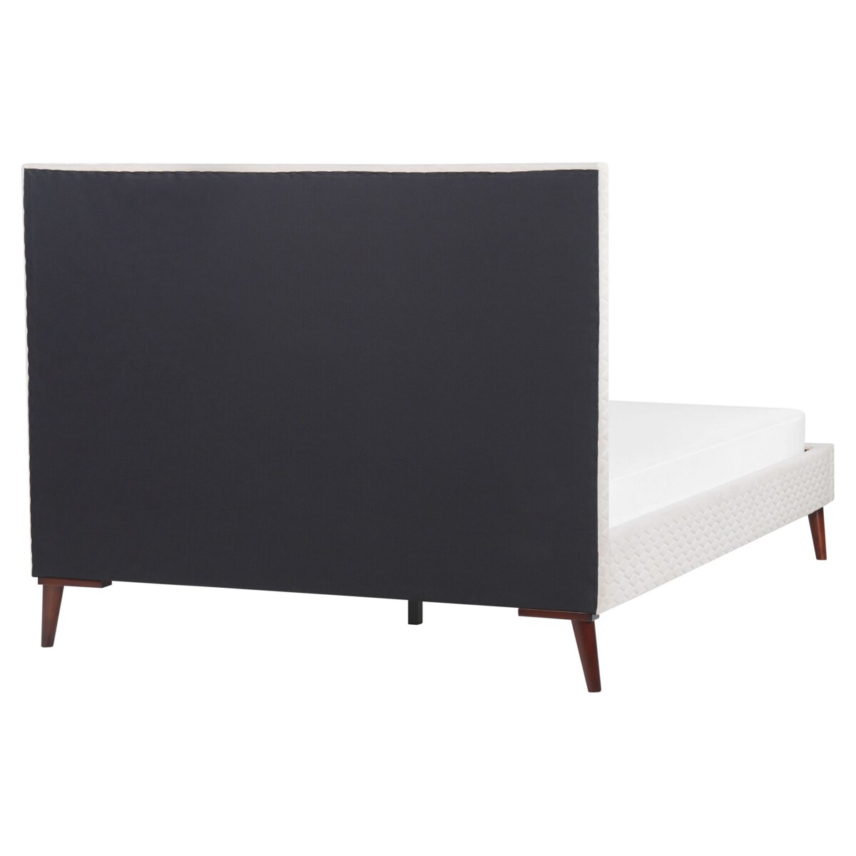 Łóżko welurowe 140 x 200 cm złamana biel BAYONNE