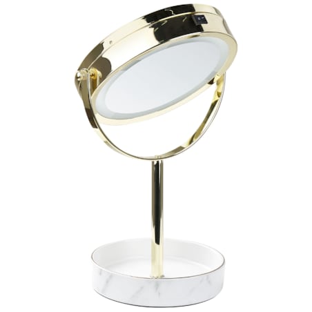 Lusterko kosmetyczne LED ø 20 cm złote z białym SAVOIE