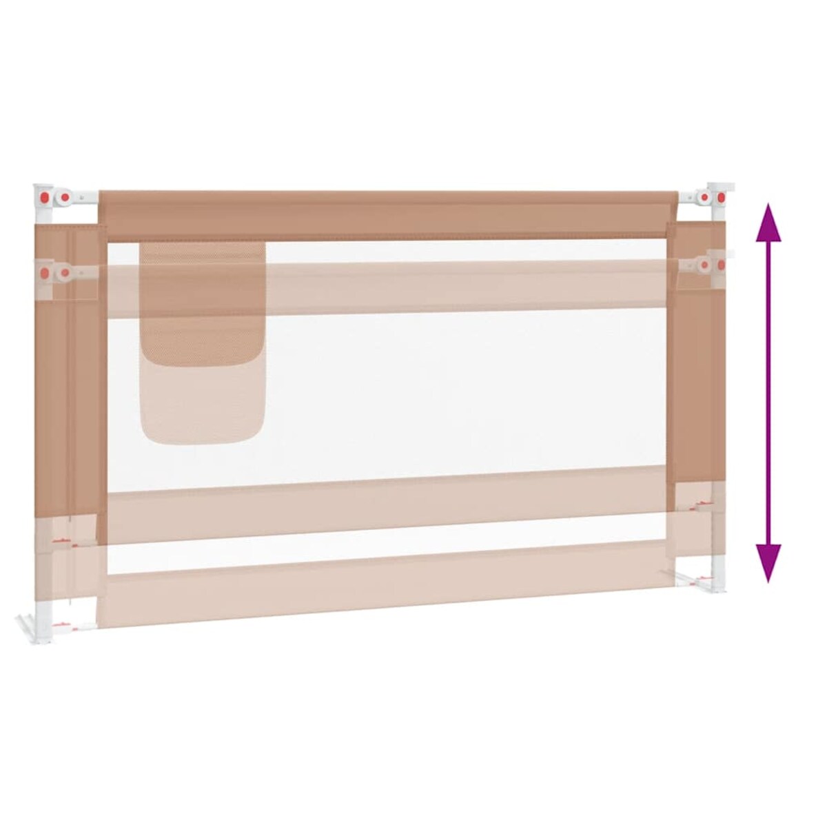 vidaXL Barierka do łóżeczka dziecięcego, taupe, 140x25 cm, tkanina