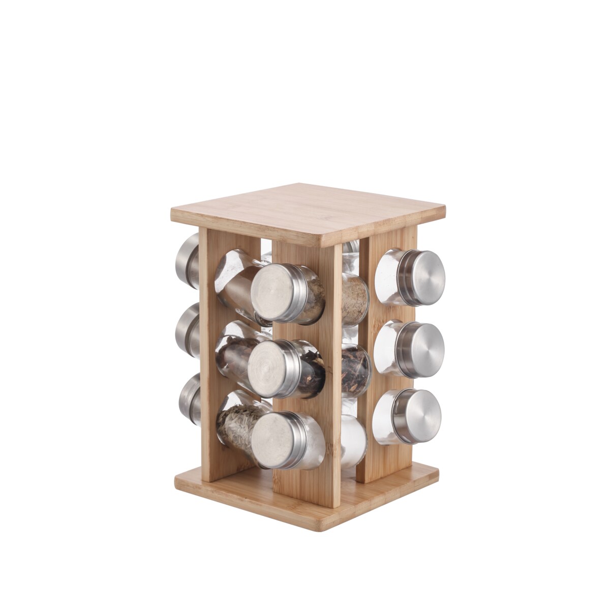 MODERN KITCHEN Zestaw 12 przyprawników 15x15x23,5cm na stojaku