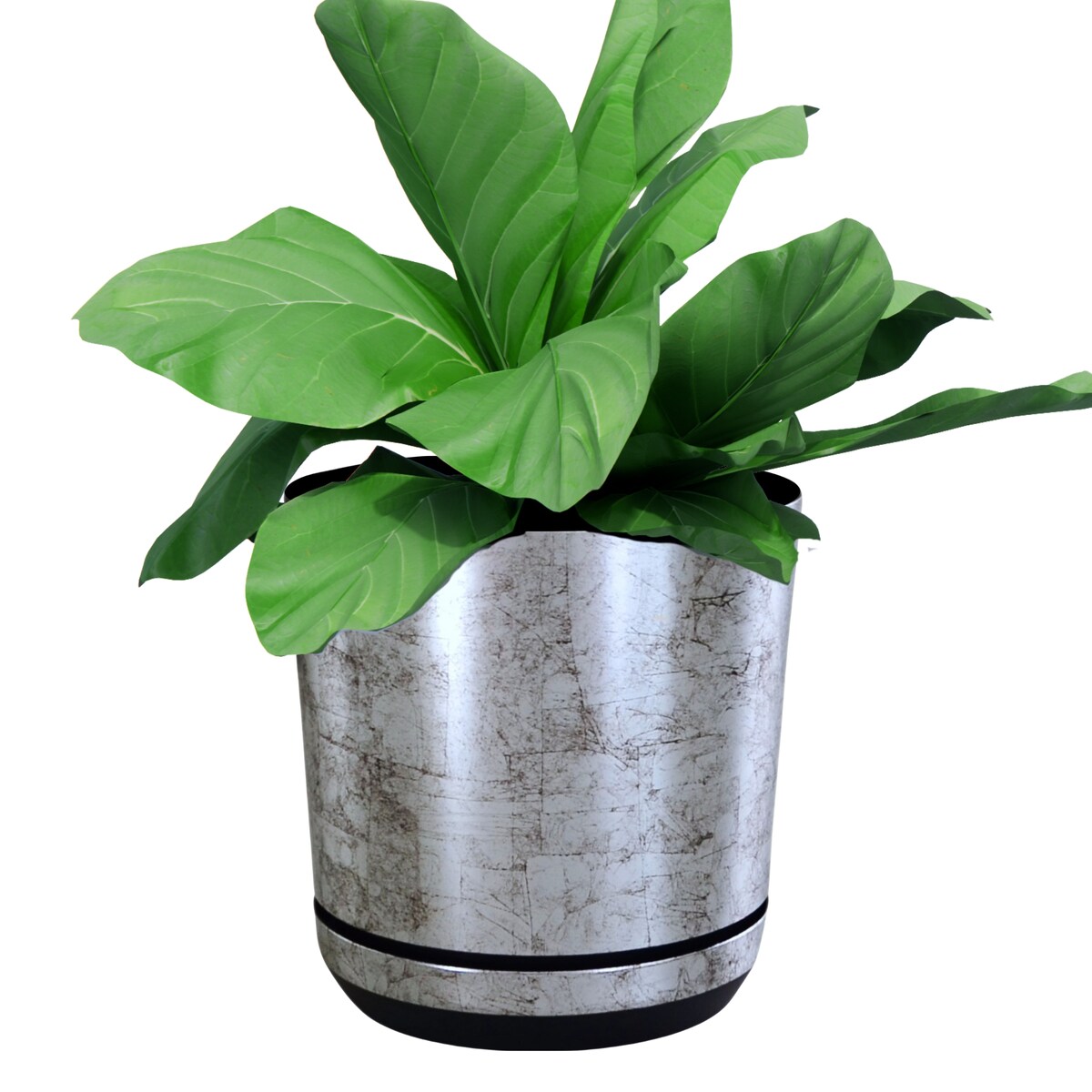 18 cm wzór STARE SREBRO Doniczka z podstawką klasyczna elegancka efekt kamienia skały