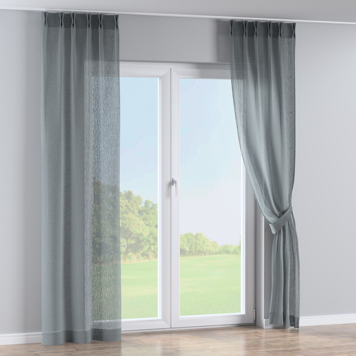 Zasłona na haczykach flex podwójnych 130x260 szałwiowy