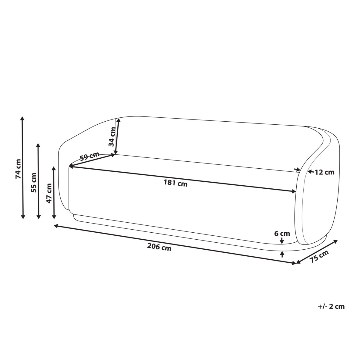 Sofa SIPO Boucle Beżowy dla 2 osób