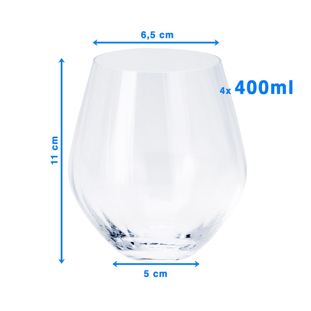 4X Szklanki Kryształowe Do Whisky Napojów Drinków Prezent 400 Ml Komplet Zestaw Szklanek