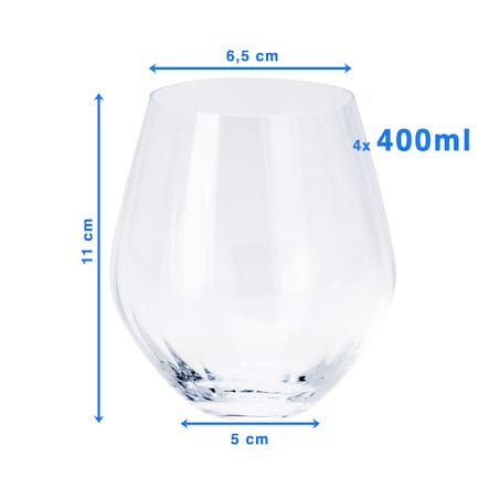 4X Szklanki Kryształowe Do Whisky Napojów Drinków Prezent 400 Ml Komplet Zestaw Szklanek