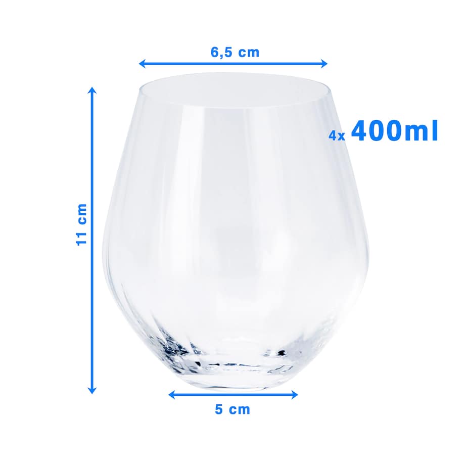 4X Szklanki Kryształowe Do Whisky Napojów Drinków Prezent 400 Ml Komplet Zestaw Szklanek
