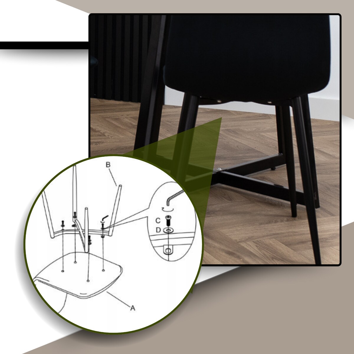 Krzesło tapicerowane do jadalni salonu welurowe nowoczesne do kuchni velvet