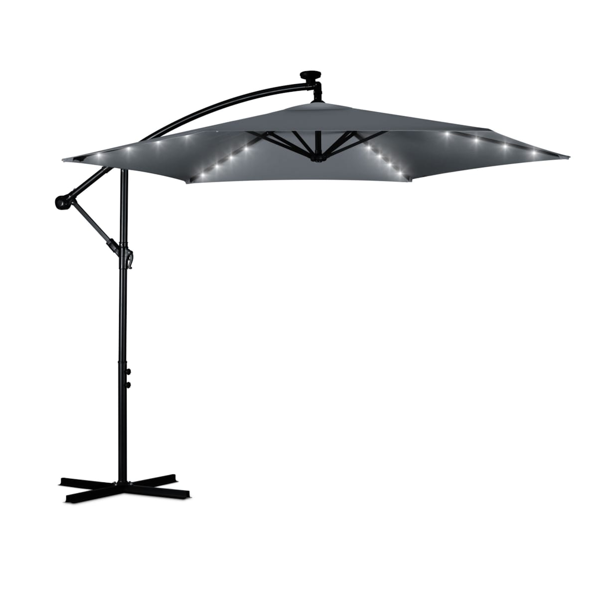 Parasol ogrodowy duży składany pokrowiec lampki led ø 350cm Plonos