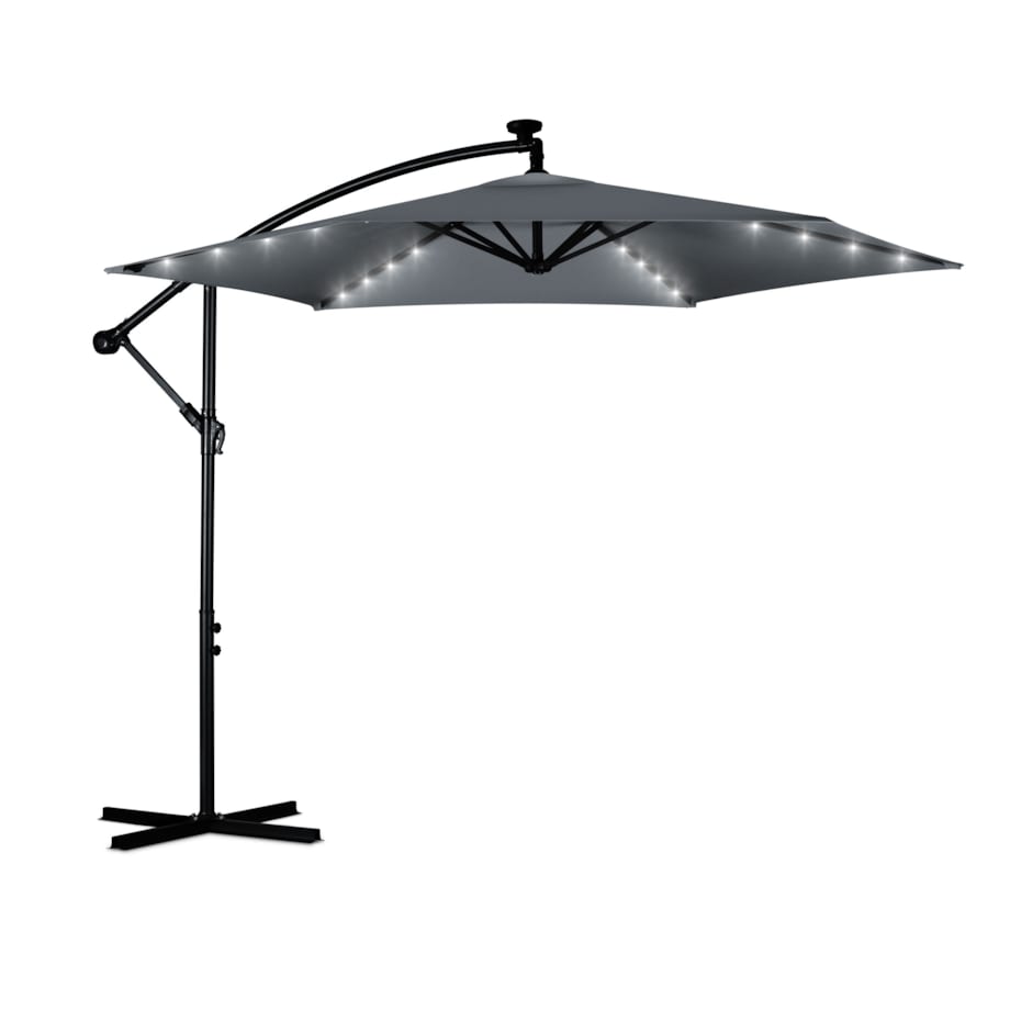 Parasol ogrodowy duży składany pokrowiec lampki led ø 350cm Plonos