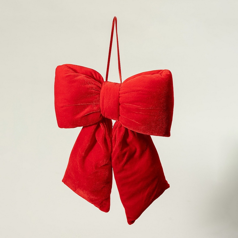 Ozdobna kokarda Velvet Charm 27x5x35 cm boże narodzenie, święta, świąteczne, czerwony, 27x5x35 cm