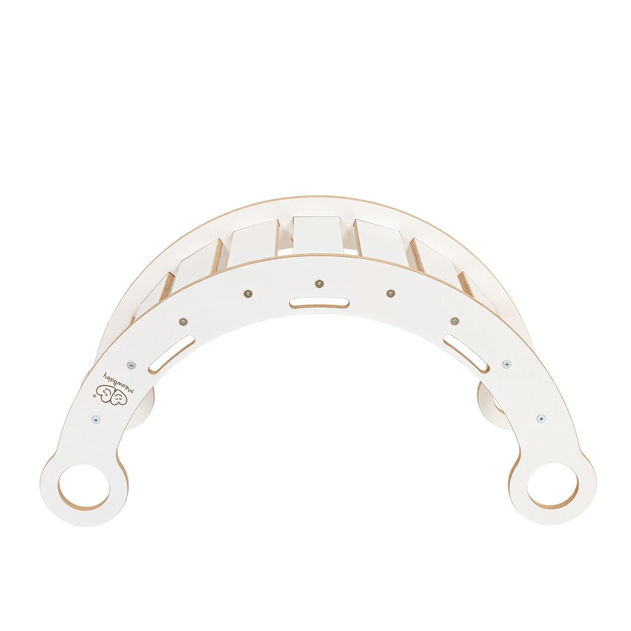 Small Dream Rocker Naturalne Drewno & Zjeżdżalnia & Drabinka z Różową Poduszką