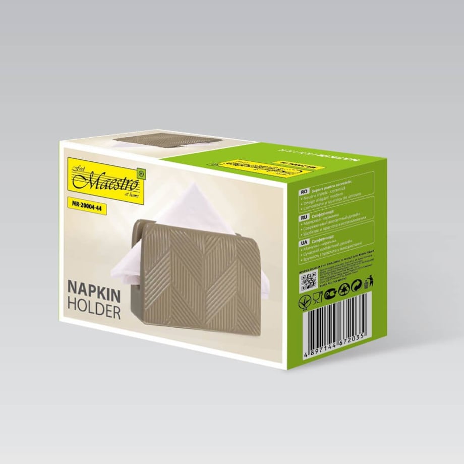 Ceramiczny serwetnik stojak na serwetki Geometry Beige MAESTRO