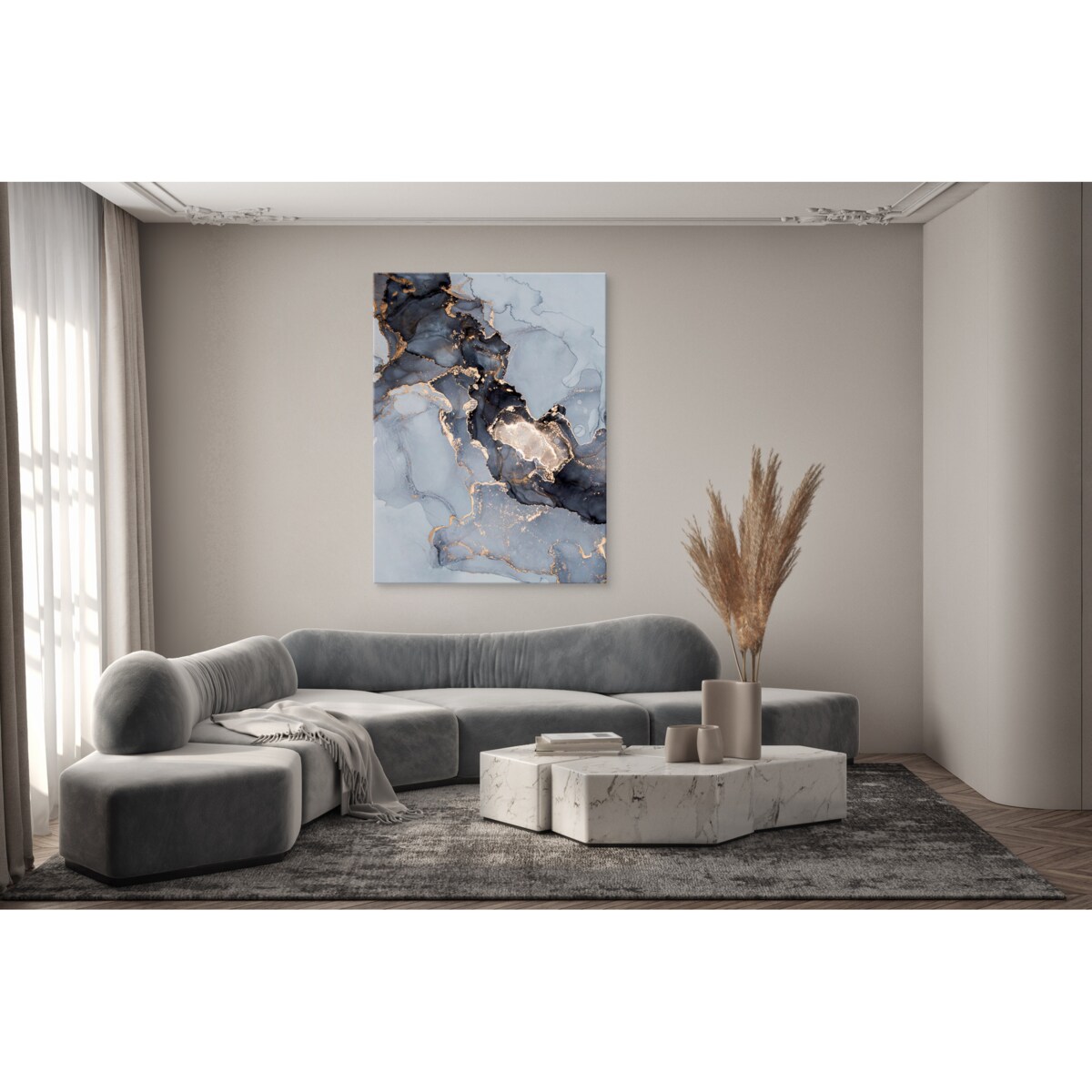 Obraz Do Sypialni MARMUR Styl Glamour Abstrakcja Akwarele 50x70cm