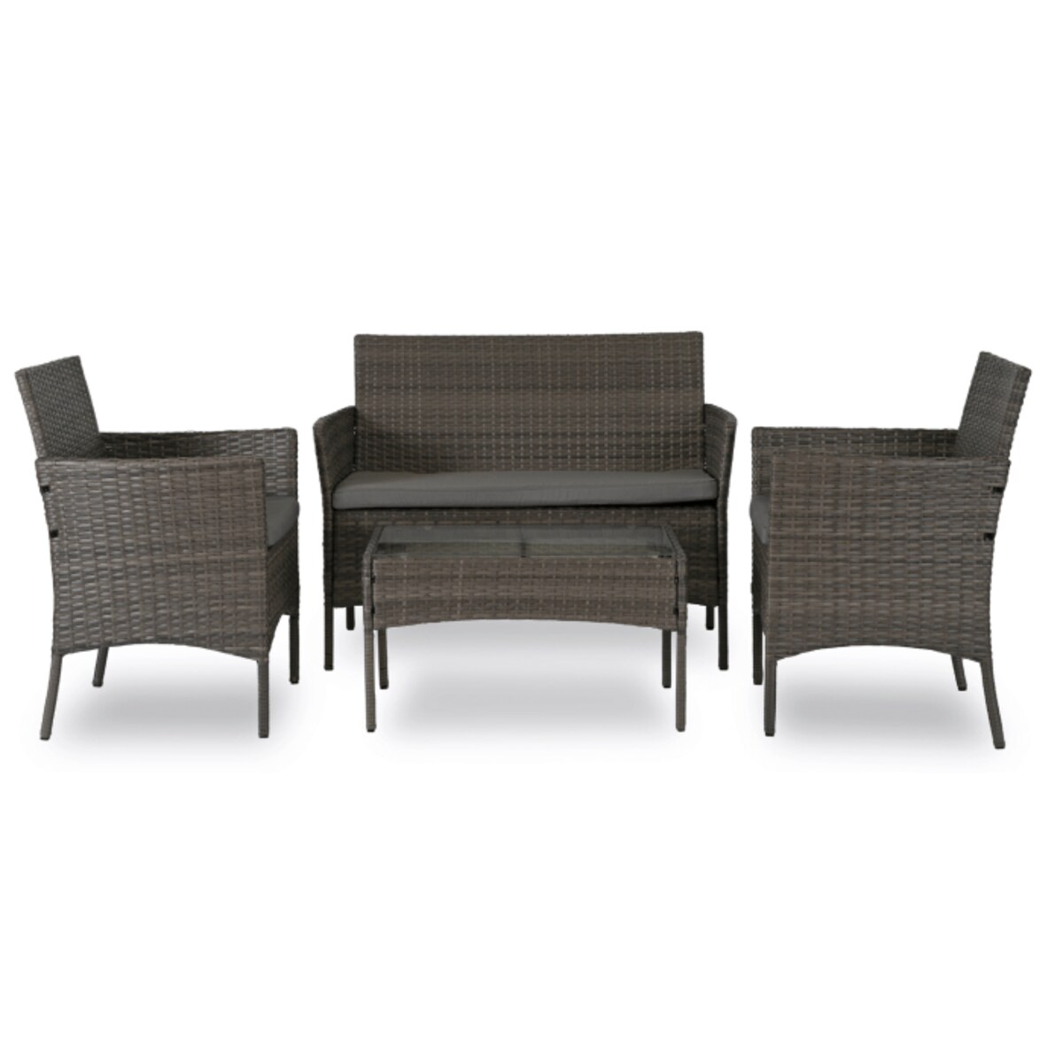 Zestaw Mebli Ogrodowych Technorattan Na Taras Ogród Komplet Szare MISSISIPI