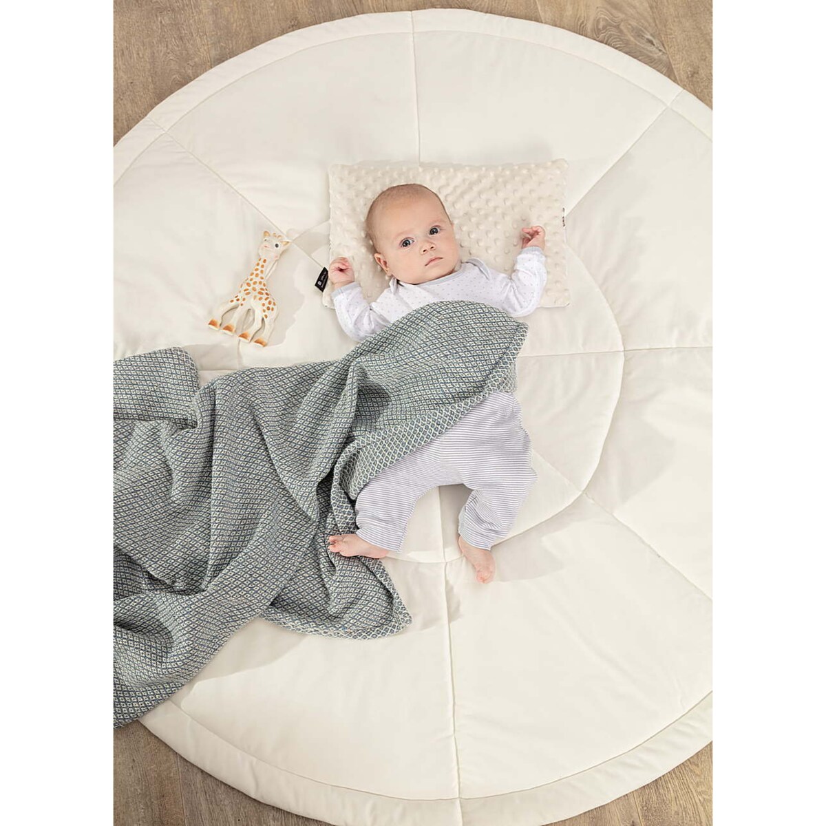 Narzuta bawełniana niebieska, 100x80x0,5cm