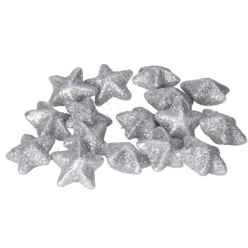 Gwiazdki Styropianowe Z Brokatem 2,5Cm Srebrne