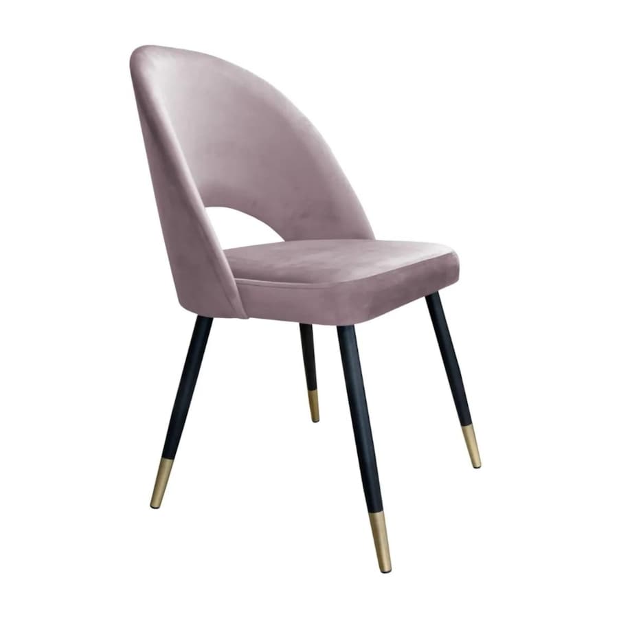 Krzesło ISKAR VELVET GOLD jasno różowe