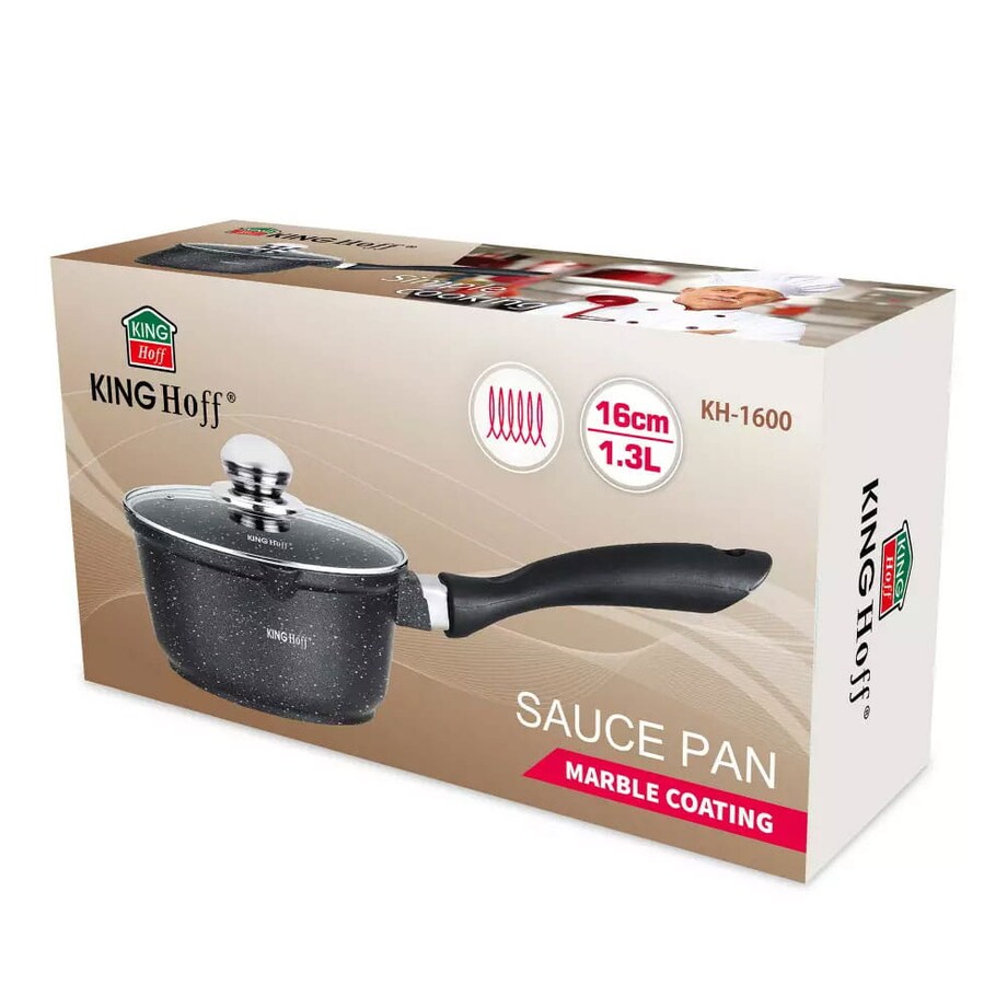 Rondel z powłoką marmurową indukcja 1.3L 16cm KINGHOFF