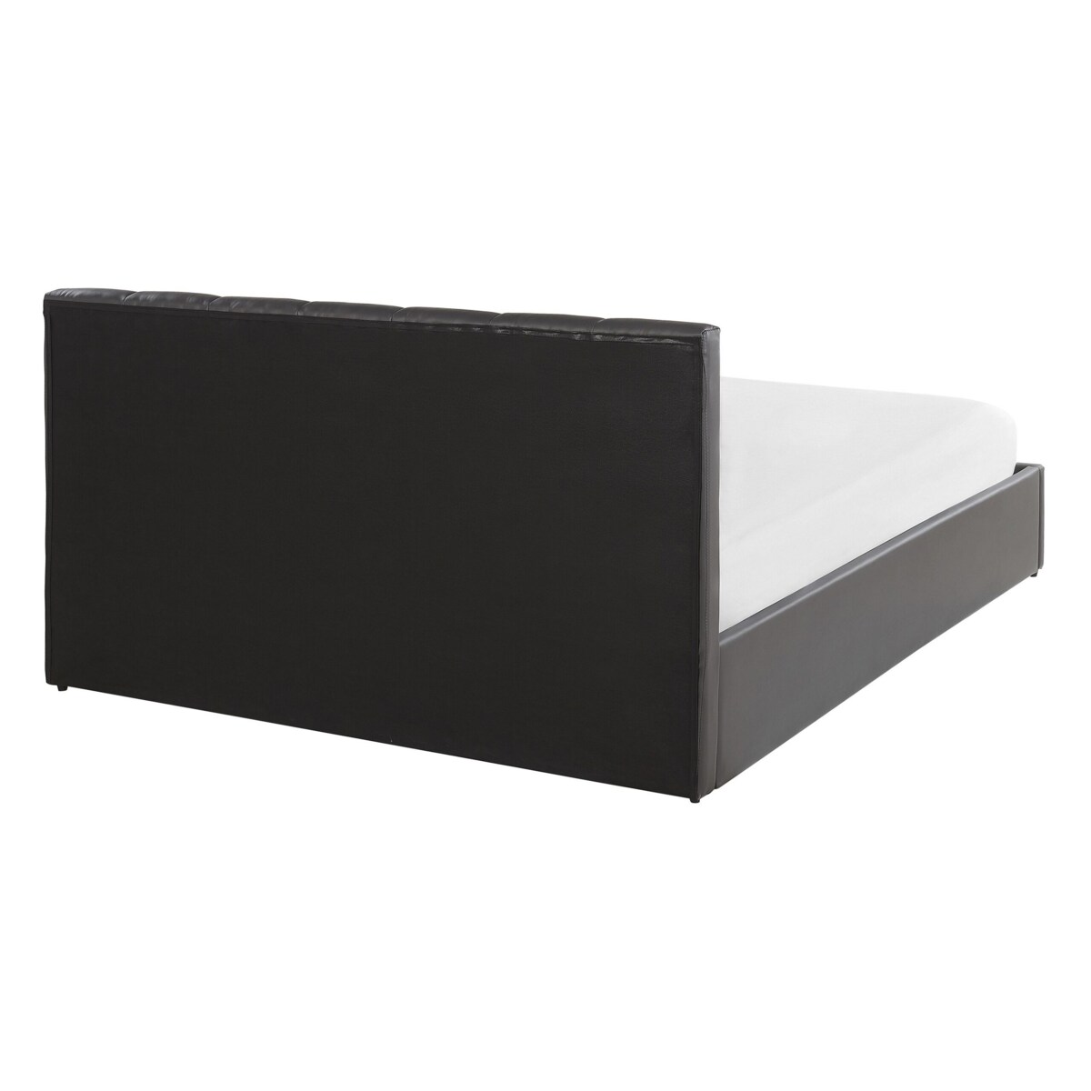 Łóżko z pojemnikiem Ekoskóra DREUX 140 x 200 cm Ciemnoszary