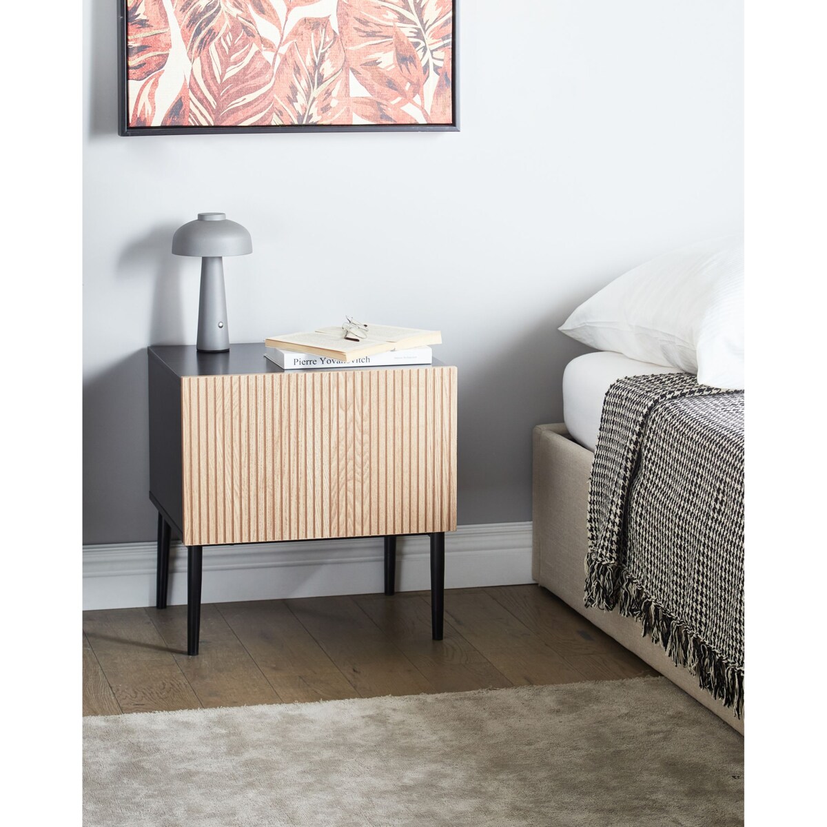 Szafka nocna BLYTHE Drewno Brązowy/ czarny