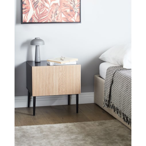 Szafka nocna BLYTHE Drewno Brązowy/ czarny