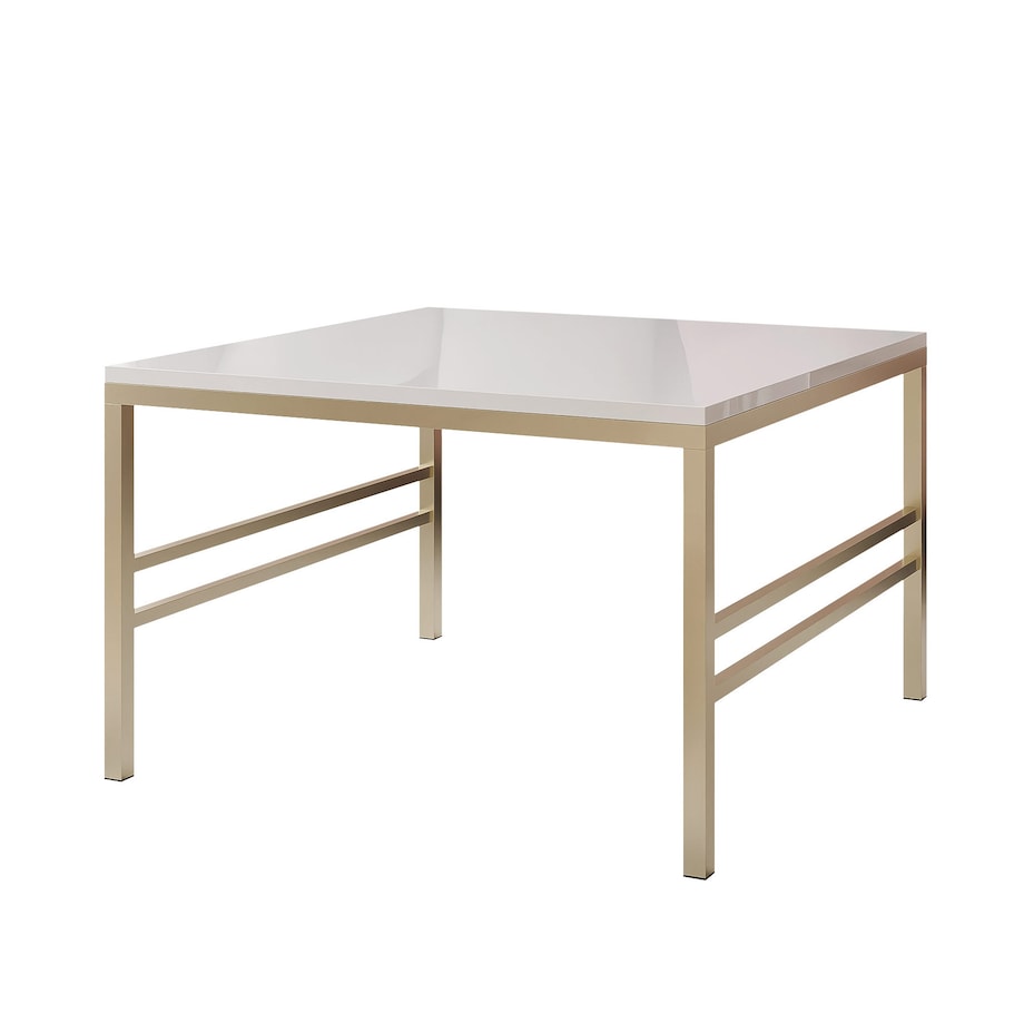 Stolik kawowy BIAŁY POŁYSK blat, ZŁOTY stelaż 70cm FORMA