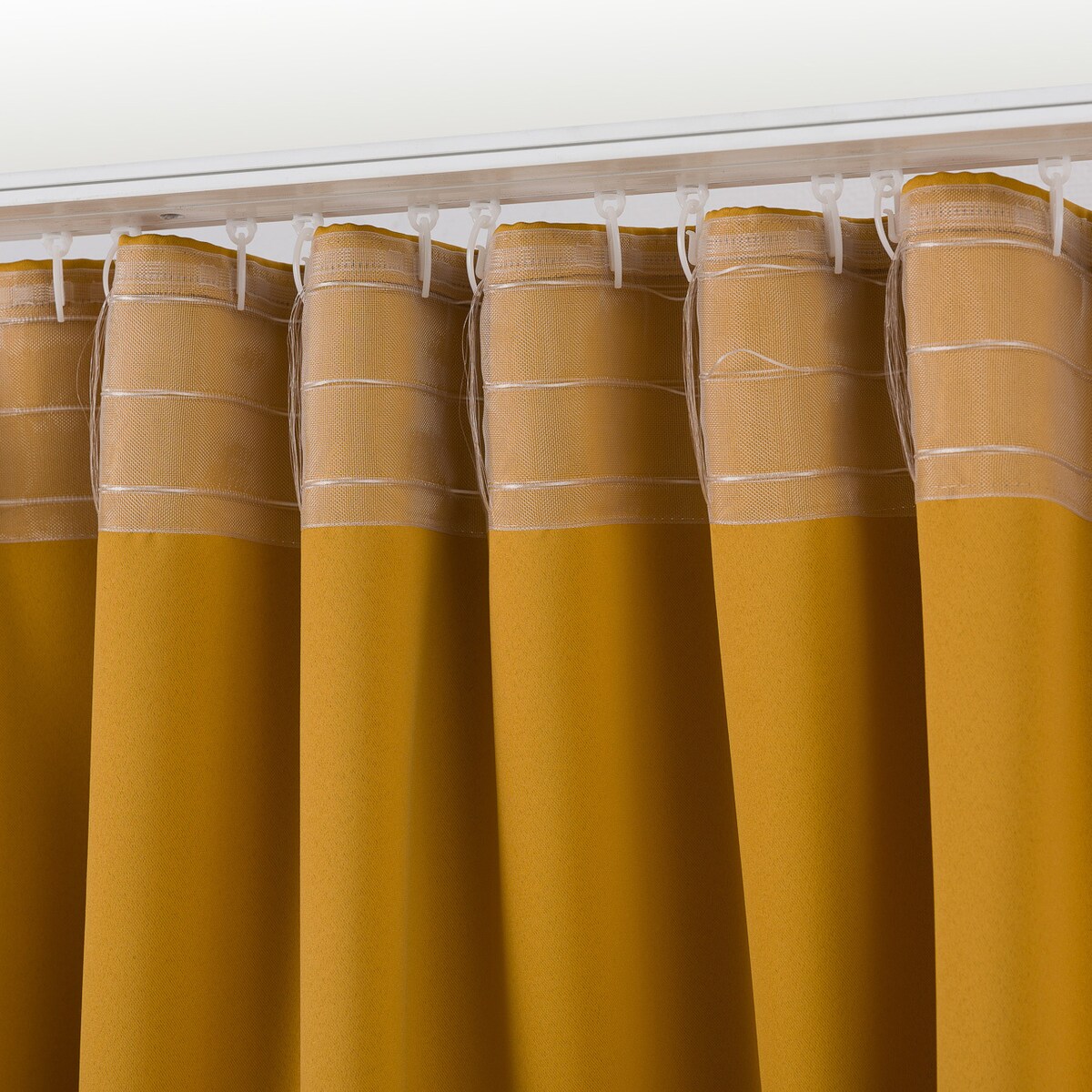 Zasłona zaciemniająca na taśmie marszczącej miodowy żółty 140 x 280 cm 1 szt. 140x280 żółty-złoty