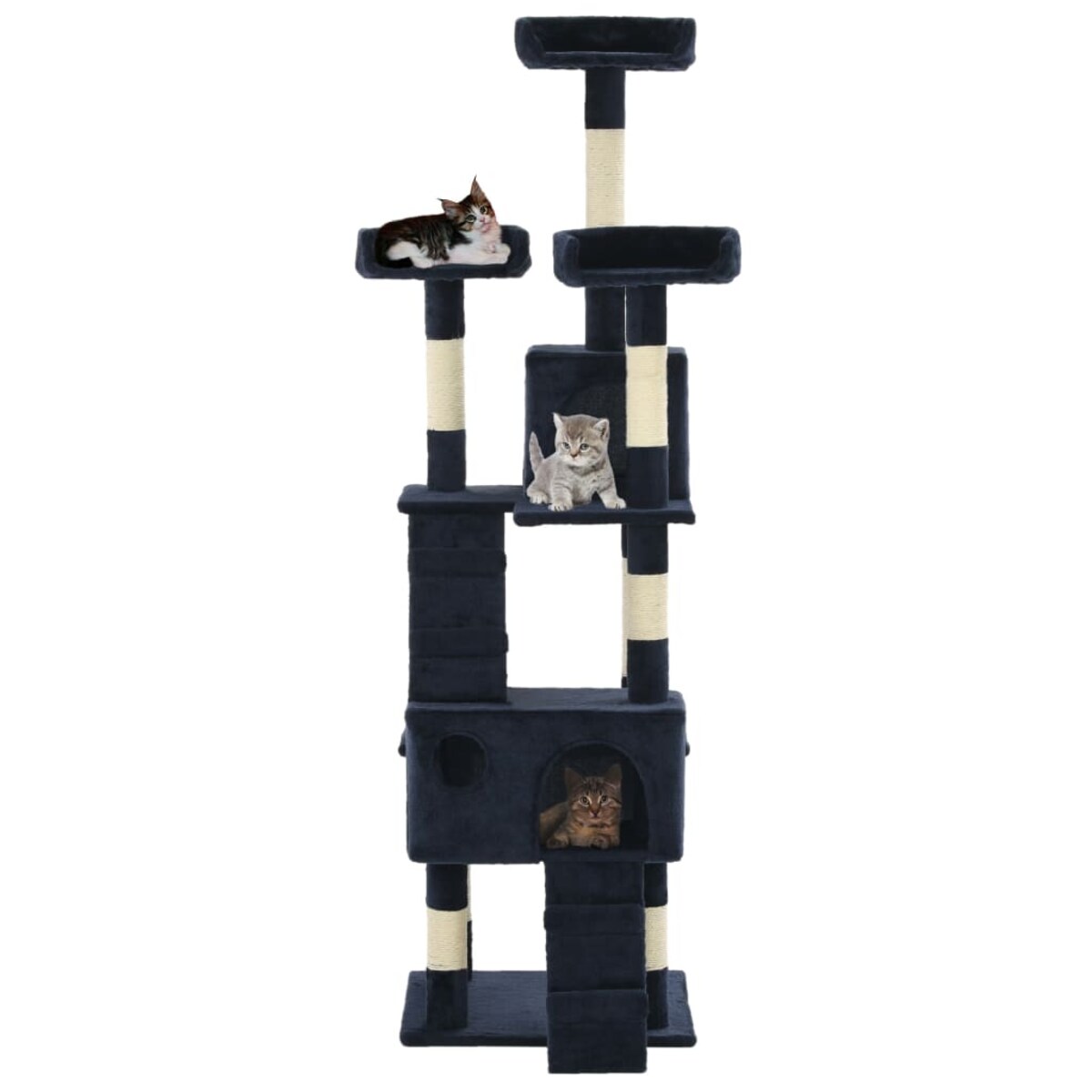 vidaXL Drapak dla kota z sizalowymi słupkami, 170 cm, niebieski