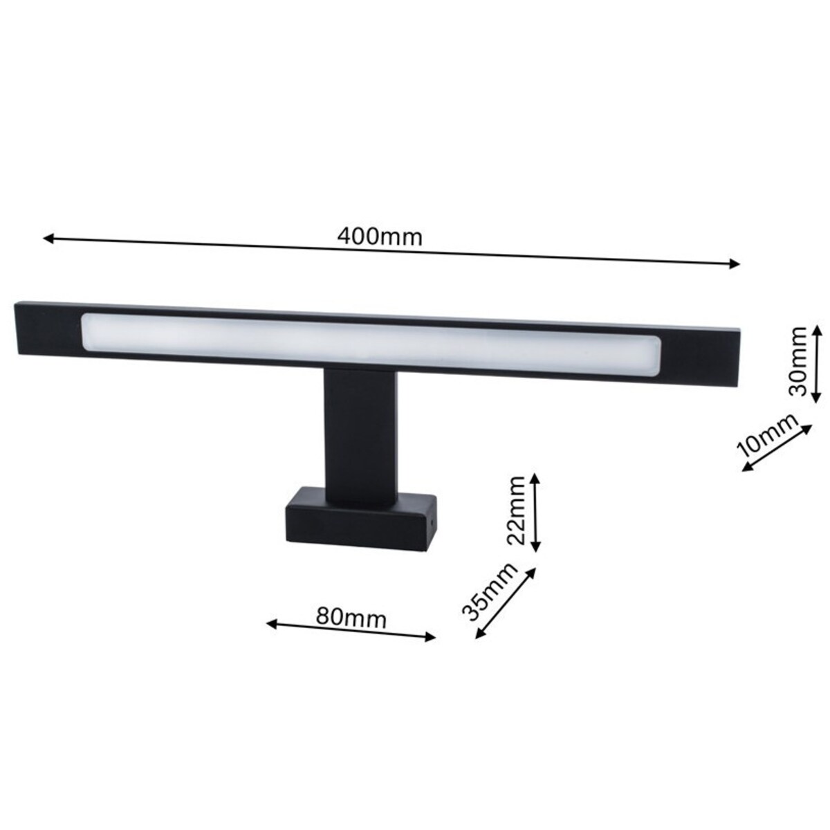 Kinkiet LAMPA ścienna SHINE ML4379 Milagro łazienkowa OPRAWA listwa LED 7W 4000K nad lustro IP44 czarna