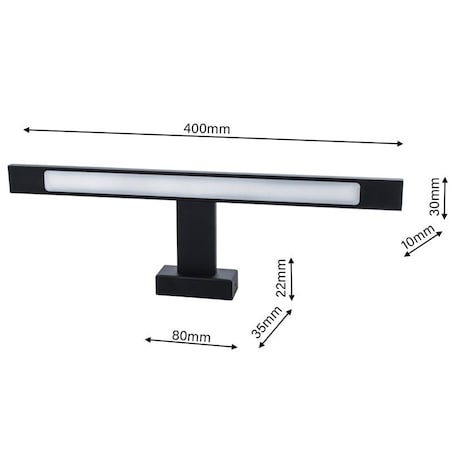 Kinkiet LAMPA ścienna SHINE ML4379 Milagro łazienkowa OPRAWA listwa LED 7W 4000K nad lustro IP44 czarna