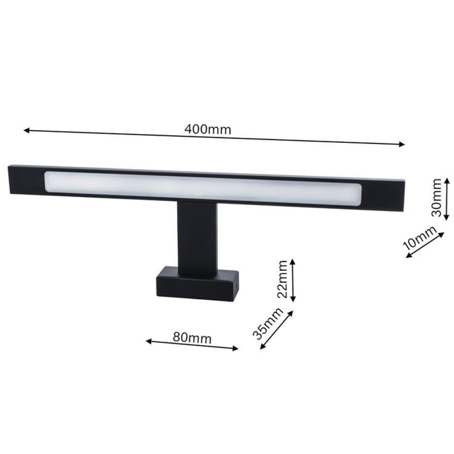 Kinkiet LAMPA ścienna SHINE ML4379 Milagro łazienkowa OPRAWA listwa LED 7W 4000K nad lustro IP44 czarna
