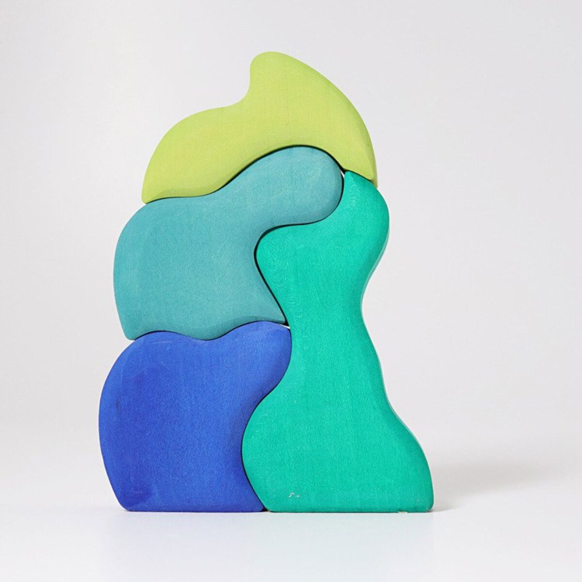 Kształty wodne - drewniane klocki Grimm's niebieskie 1+