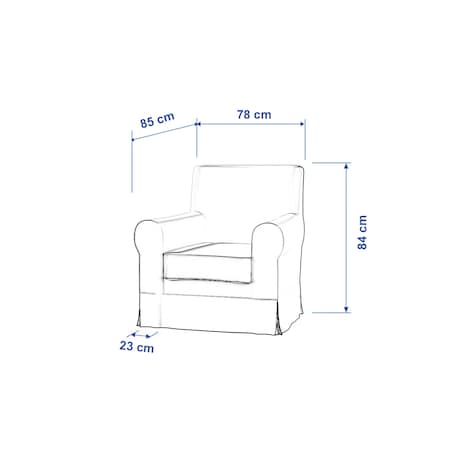 Pokrowiec na fotel Ektorp Jennylund, pomarańczowo-zielone kwiaty na kremowym tle, 78 x 85 x 84 cm, Cosy Home