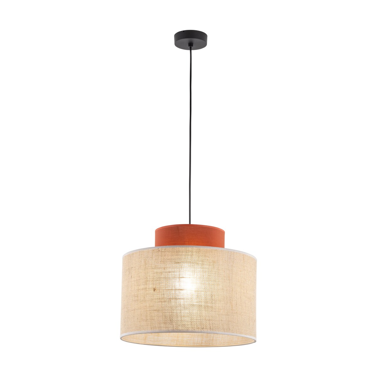 Lampa wisząca TK Lighting DUO JUTA BROWN 3139 E27 czarno-ceglasta z jutą regulowana do salonu kuchni jadalni