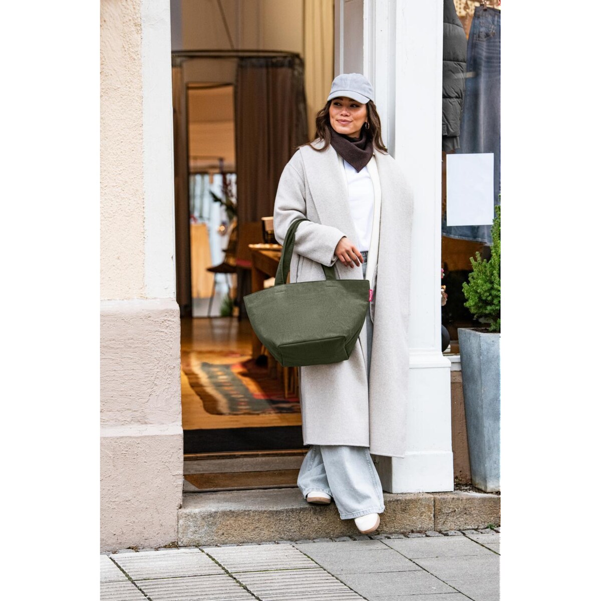 Torba SHOPPER M, cord dark matcha