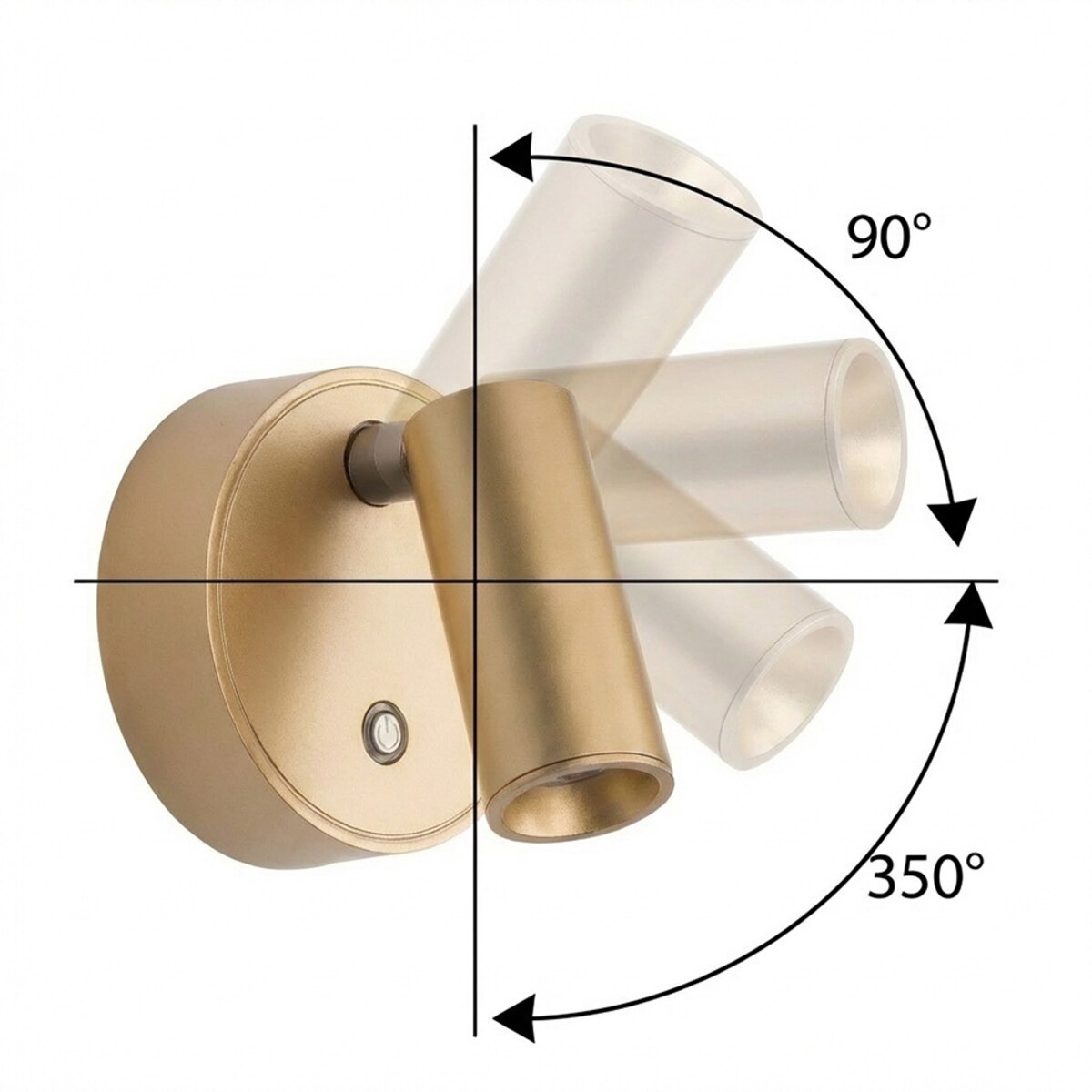 Lampa ścienna SHP PICKET LED złota 3 barwy światła