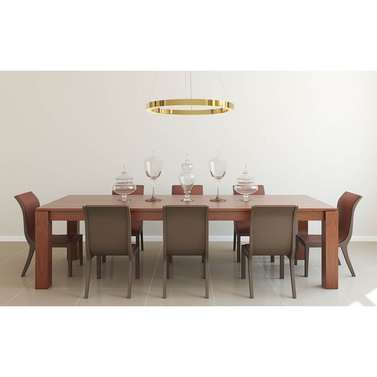 Lampa wisząca Midway LP-033/1P L GD ring LED 54W 3000K zwis złoty