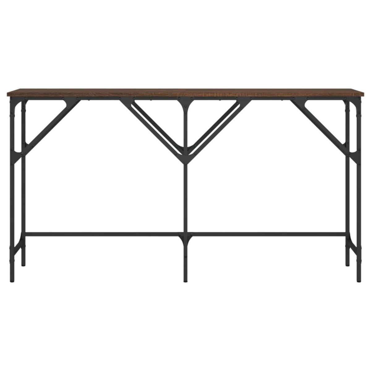 vidaXL Stolik konsolowy, brązowy dąb, 140x29x75 cm