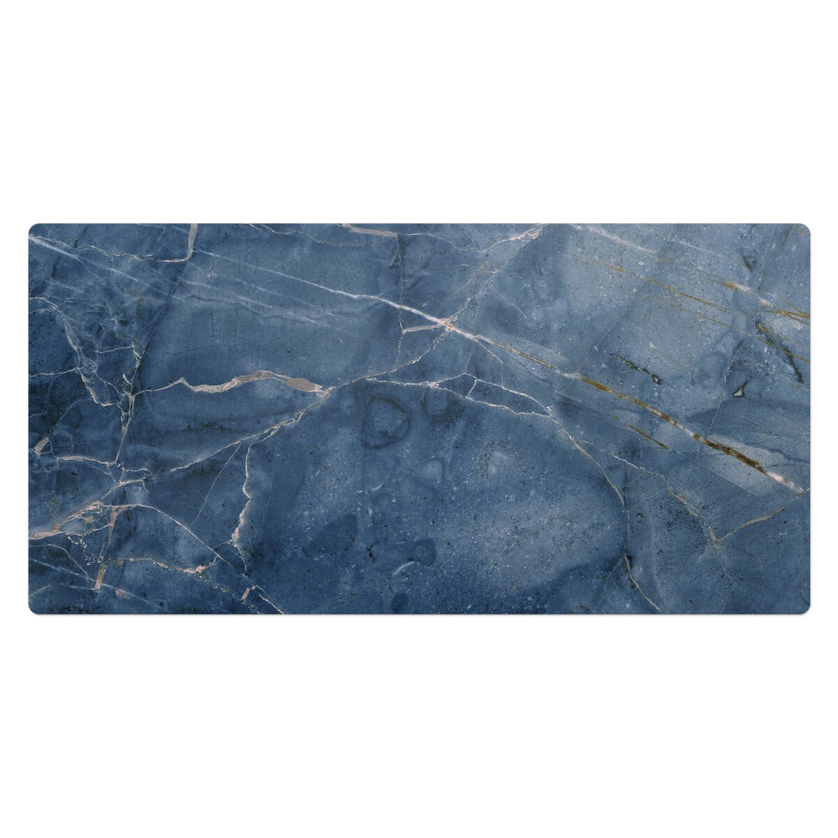 Niebieska mata na biurko Marmurowe żyłki, 120x60 cm
