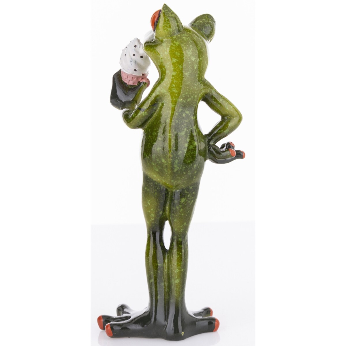 Dekoracja - zielona żabka 16x7x6 cm RANE z lodami