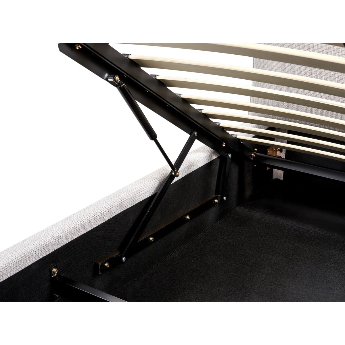 Łóżko z pojemnikiem BAJONNA 180 x 200 cm Jasnoszary