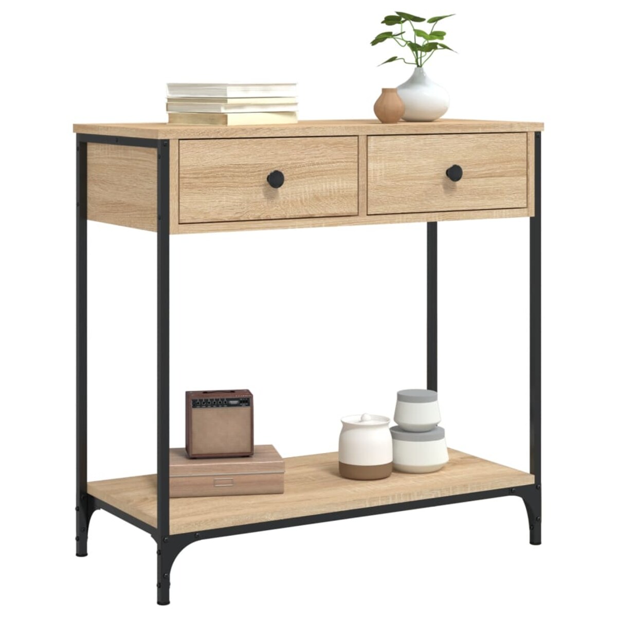 vidaXL Stolik konsolowy, dąb sonoma, 75x34,5x75 cm