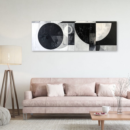 Obraz do salonu biura, Abstrakcja geometryczna czarno biały