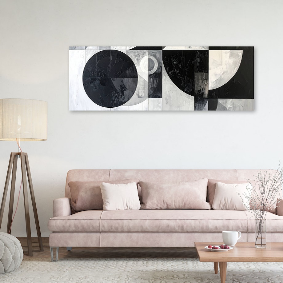 Obraz do salonu biura, Abstrakcja geometryczna czarno biały
