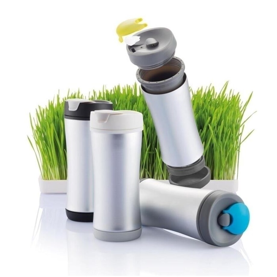 Kubek termiczny (srebrno-zielony) Boom XDdesign